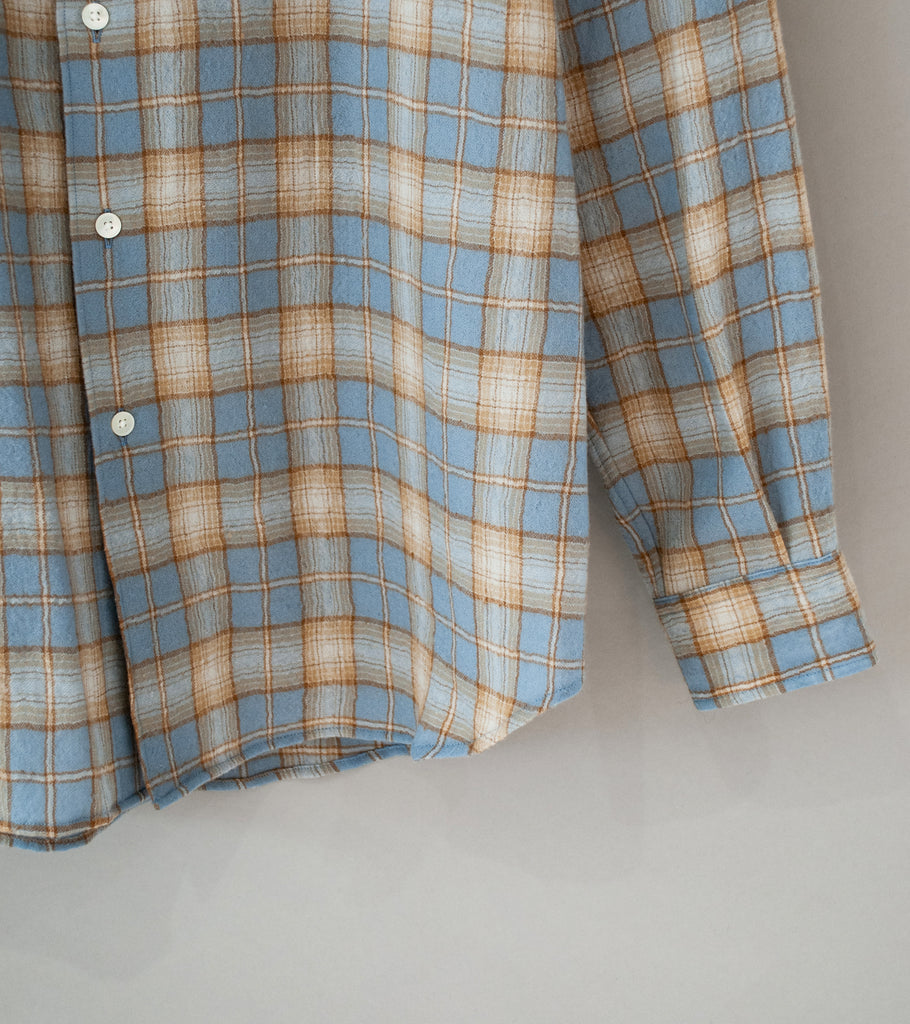Auralee 'Airy Wool Check Shirt' (Light Blue x Beige) – C'H'C'M'