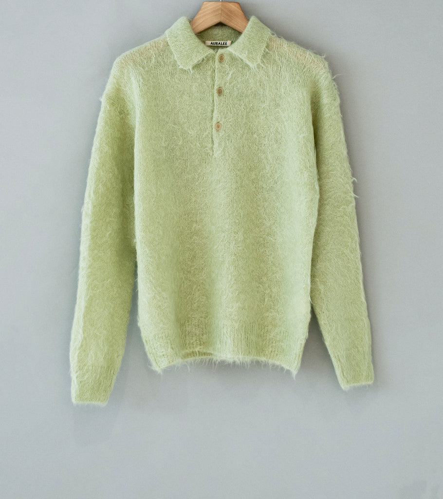 Auralee 'Brushed Super Kid Mohair Knit Polo' (Light Khaki) – C'H'C'M'