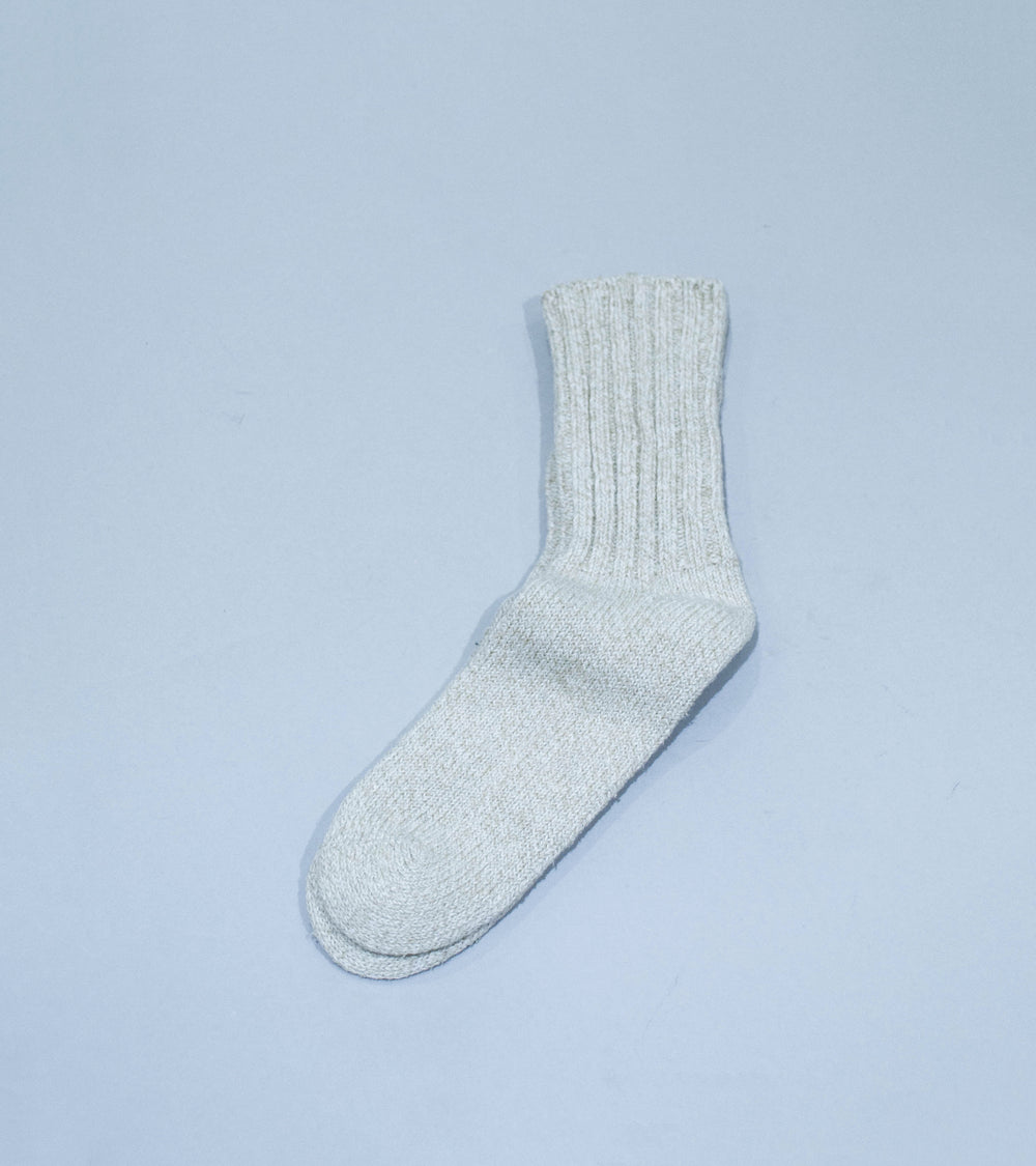 Yaeca 'Cotton Silk Rib Knit Socks' (Beige)