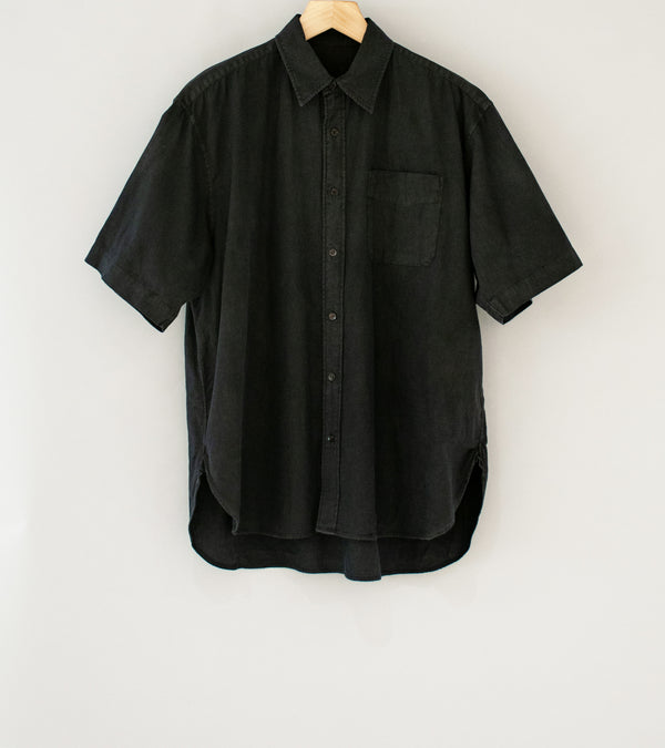 Yoko Sakamoto 'Short Sleeve Open Collar Shirt' (Sumi Ink)