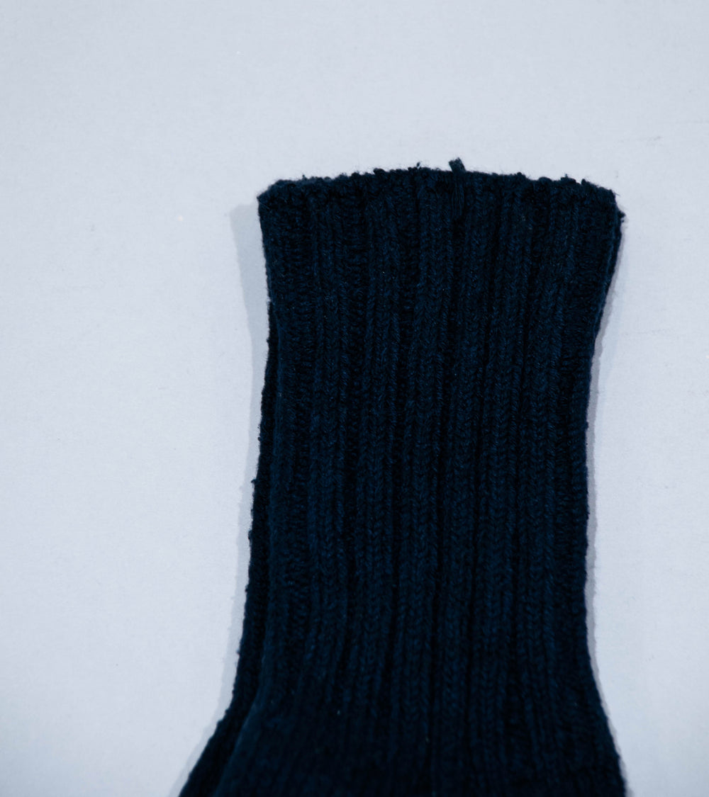 Yaeca 'Cotton Silk Rib Knit Socks' (Navy)