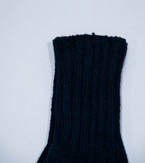 Yaeca 'Cotton Silk Rib Knit Socks' (Navy)