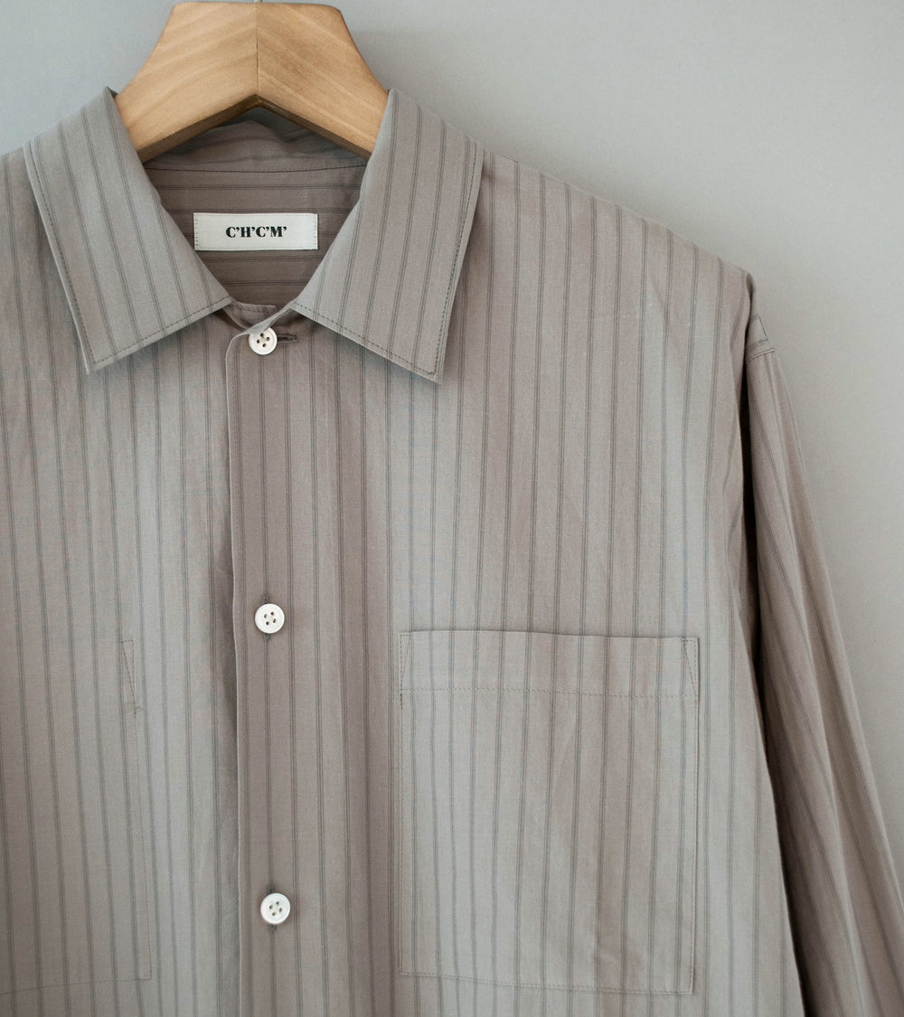 C'H'C'M' 'Reflection Shirt' (Grey Stripe Cotton Broadcloth)