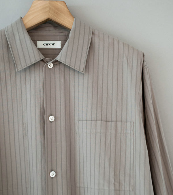 C'H'C'M' 'Reflection Shirt' (Grey Stripe Cotton Broadcloth)