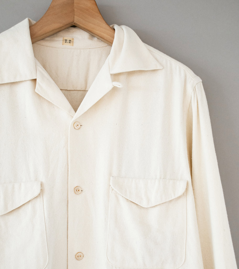 Taiga Takahashi 'Lot. 101 Open Collar Shirt' (Ivory)