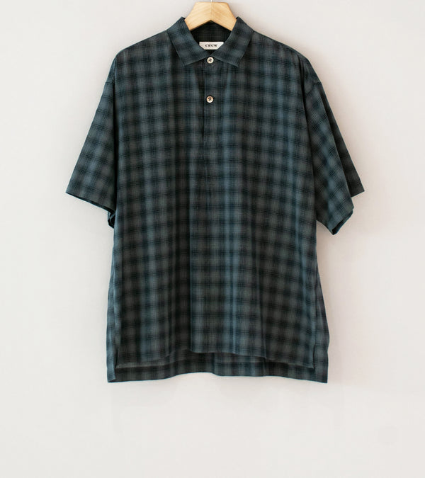 C'H'C'M' 'Short Sleeve Popover Shirt 1' (Charcoal Cotton Silk)