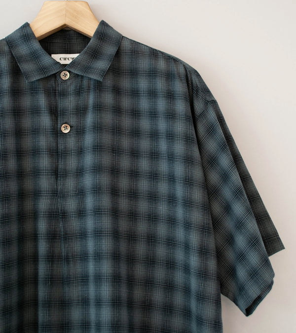 C'H'C'M' 'Short Sleeve Popover Shirt 1' (Charcoal Cotton Silk)