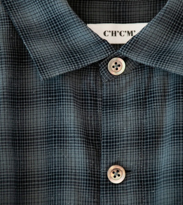 C'H'C'M' 'Short Sleeve Popover Shirt 1' (Charcoal Cotton Silk)