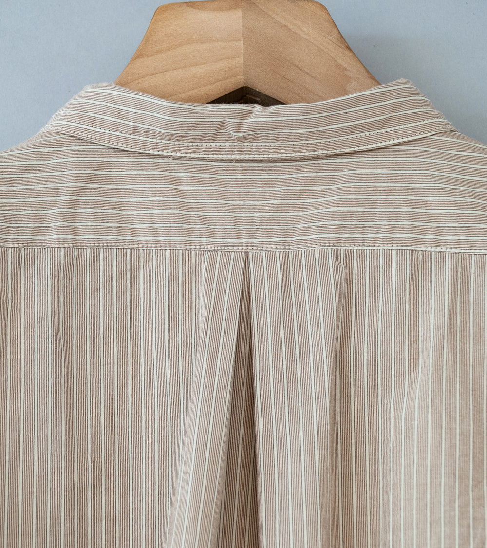 Taiga Takahashi 'Lot. 106 Narrow Collar Shirt' (Beige Stripe)