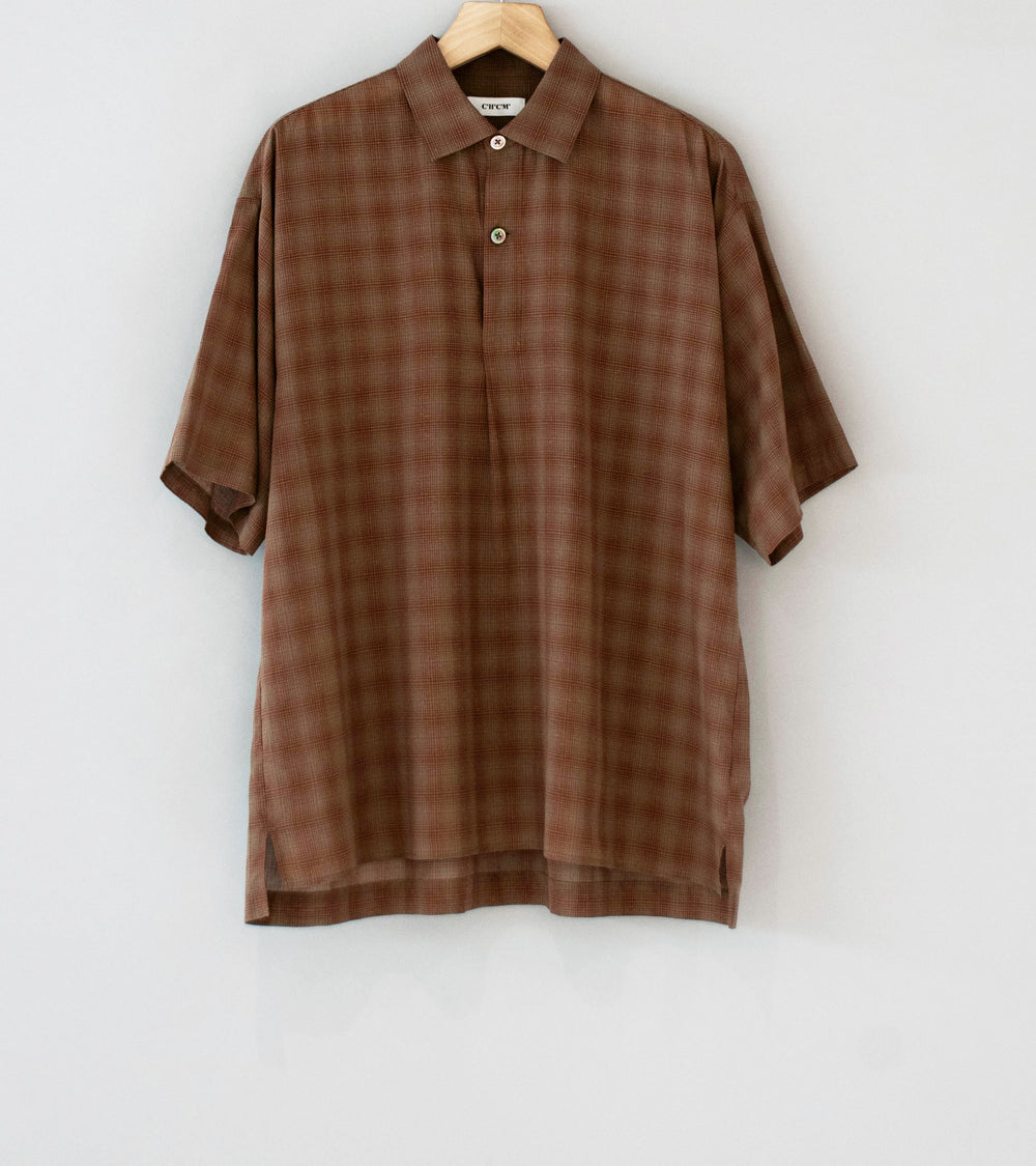 C'H'C'M' 'Short Sleeve Popover Shirt 1' (Brown Cotton Silk)