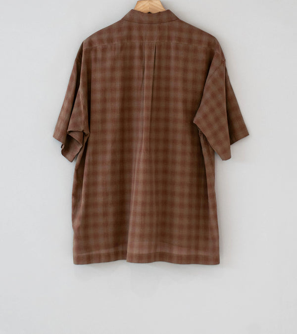 C'H'C'M' 'Short Sleeve Popover Shirt 1' (Brown Cotton Silk)