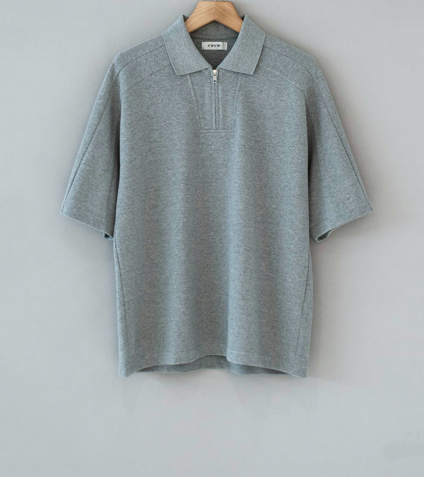 C'H'C'M' 'Zip Polo' (Grey Dry Touch Cotton Pique)