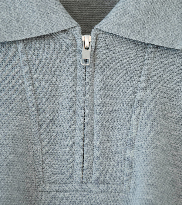 C'H'C'M' 'Zip Polo' (Grey Dry Touch Cotton Pique)