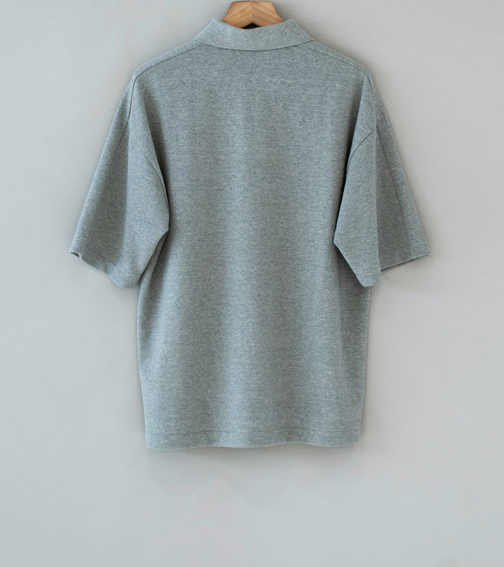 C'H'C'M' 'Zip Polo' (Grey Dry Touch Cotton Pique)
