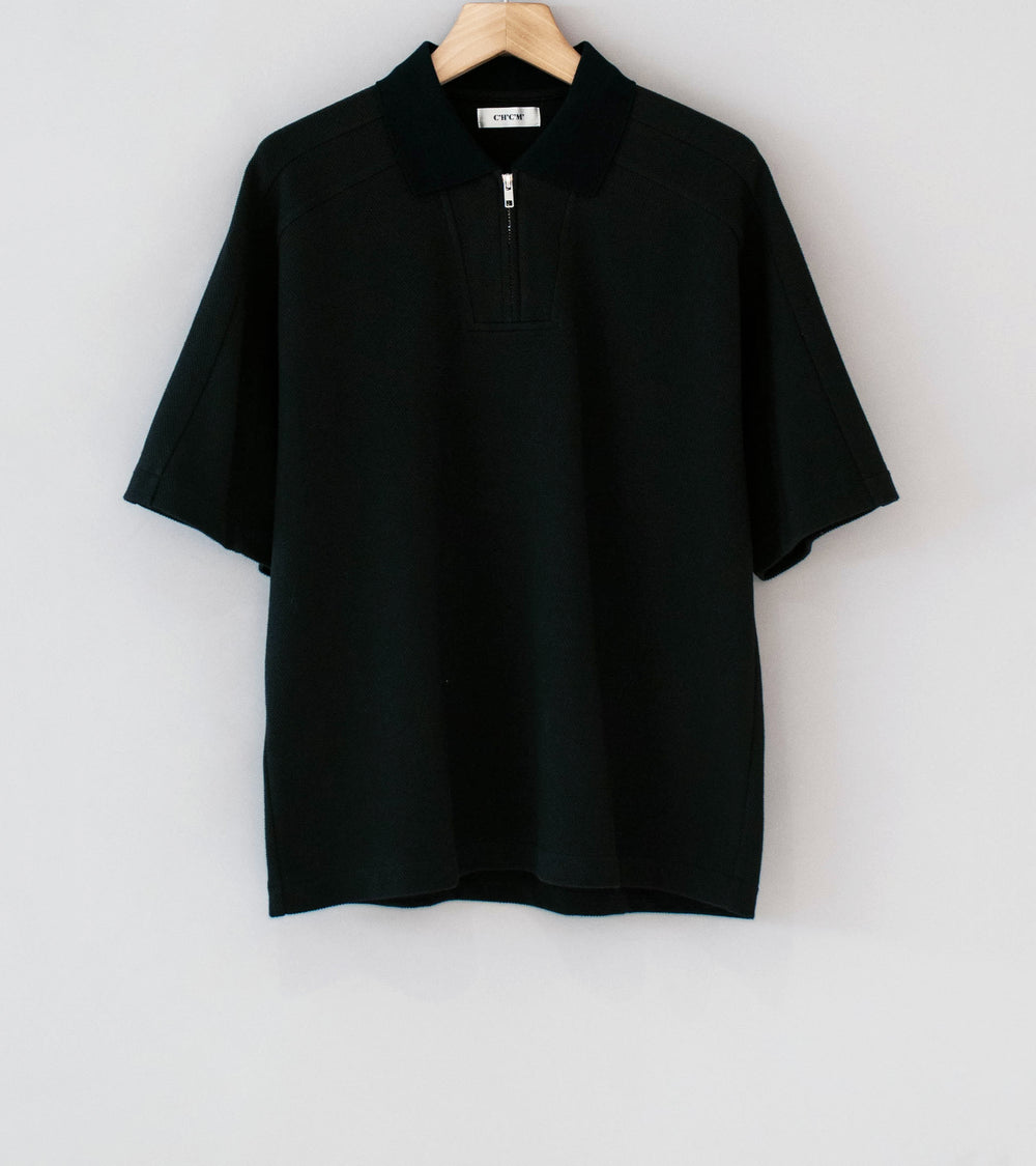 C'H'C'M' 'Zip Polo' (Black Dry Touch Cotton Pique)