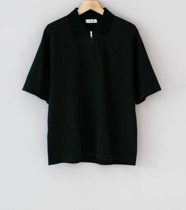 C'H'C'M' 'Zip Polo' (Black Dry Touch Cotton Pique)