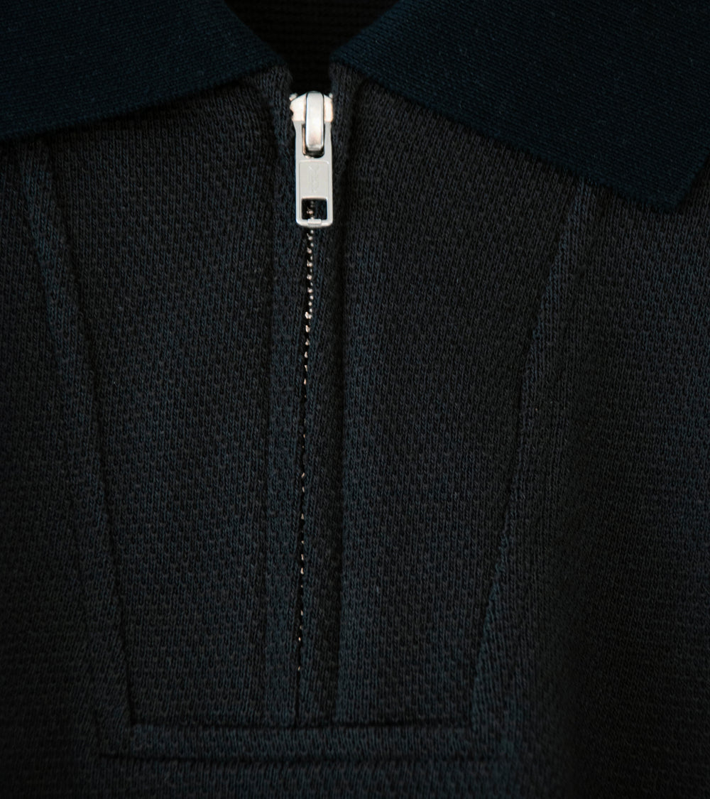 C'H'C'M' 'Zip Polo' (Black Dry Touch Cotton Pique)