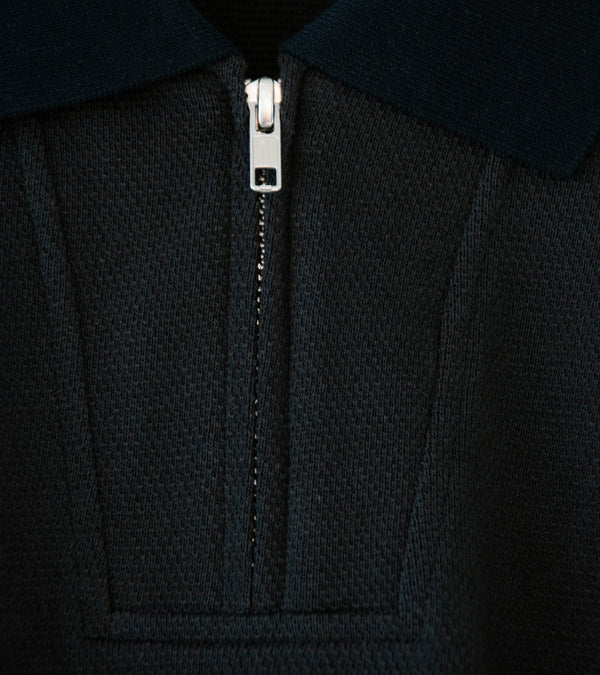 C'H'C'M' 'Zip Polo' (Black Dry Touch Cotton Pique)