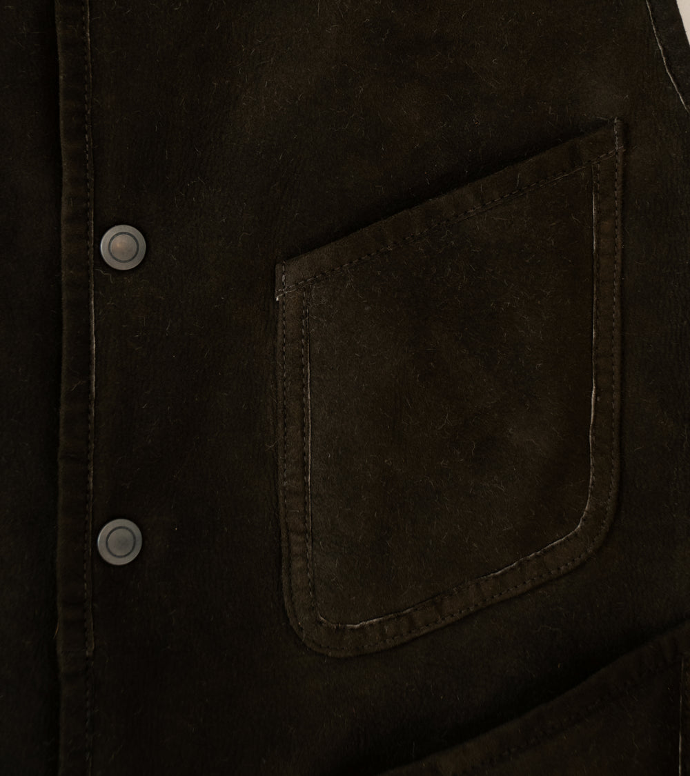 Unlikely 'Shearling Work Vest' (Dark Brown)