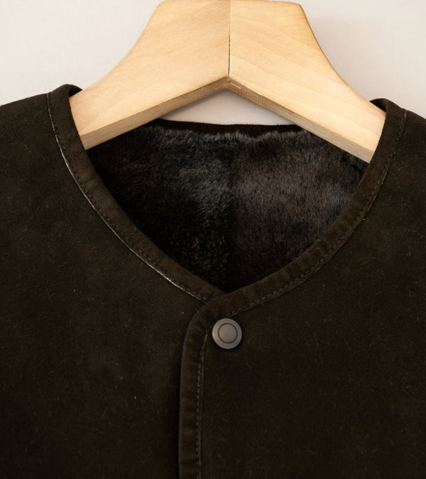 Unlikely 'Shearling Work Vest' (Dark Brown)