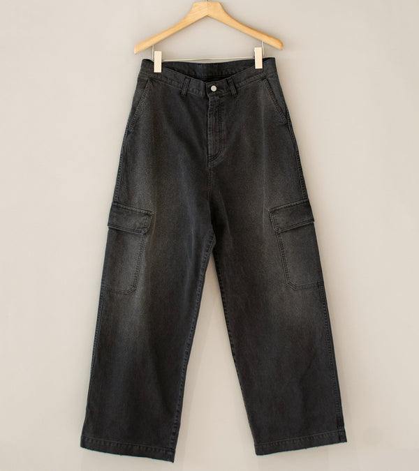 Stein 'Sulfur Dyed Whip Cord Vintage Trousers' (Black)