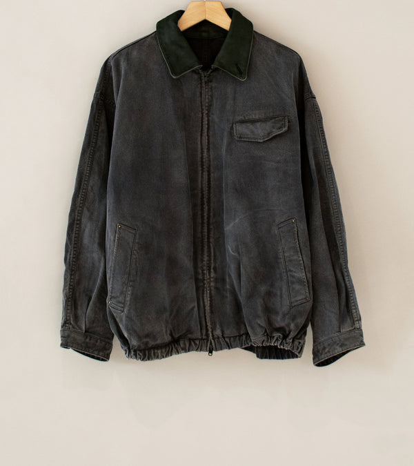 Stein 'Sulfur Dyed Whip Cord Vintage Zip Jacket' (Black)