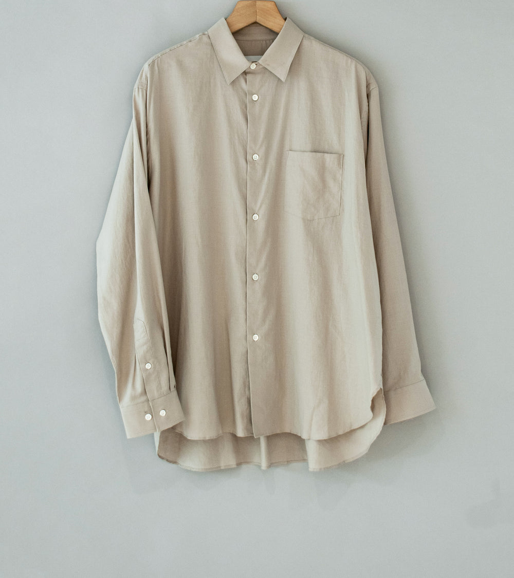 Stein 'Cotton Silk Oversized Regular Collar Shirt' (Greige)