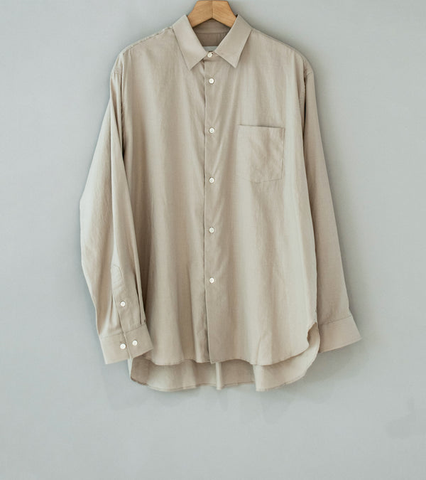 Stein 'Cotton Silk Oversized Regular Collar Shirt' (Greige)