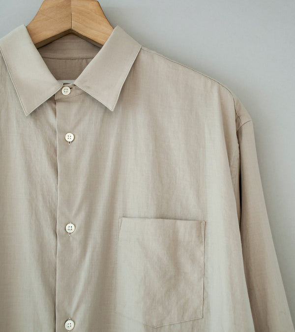 Stein 'Cotton Silk Oversized Regular Collar Shirt' (Greige)