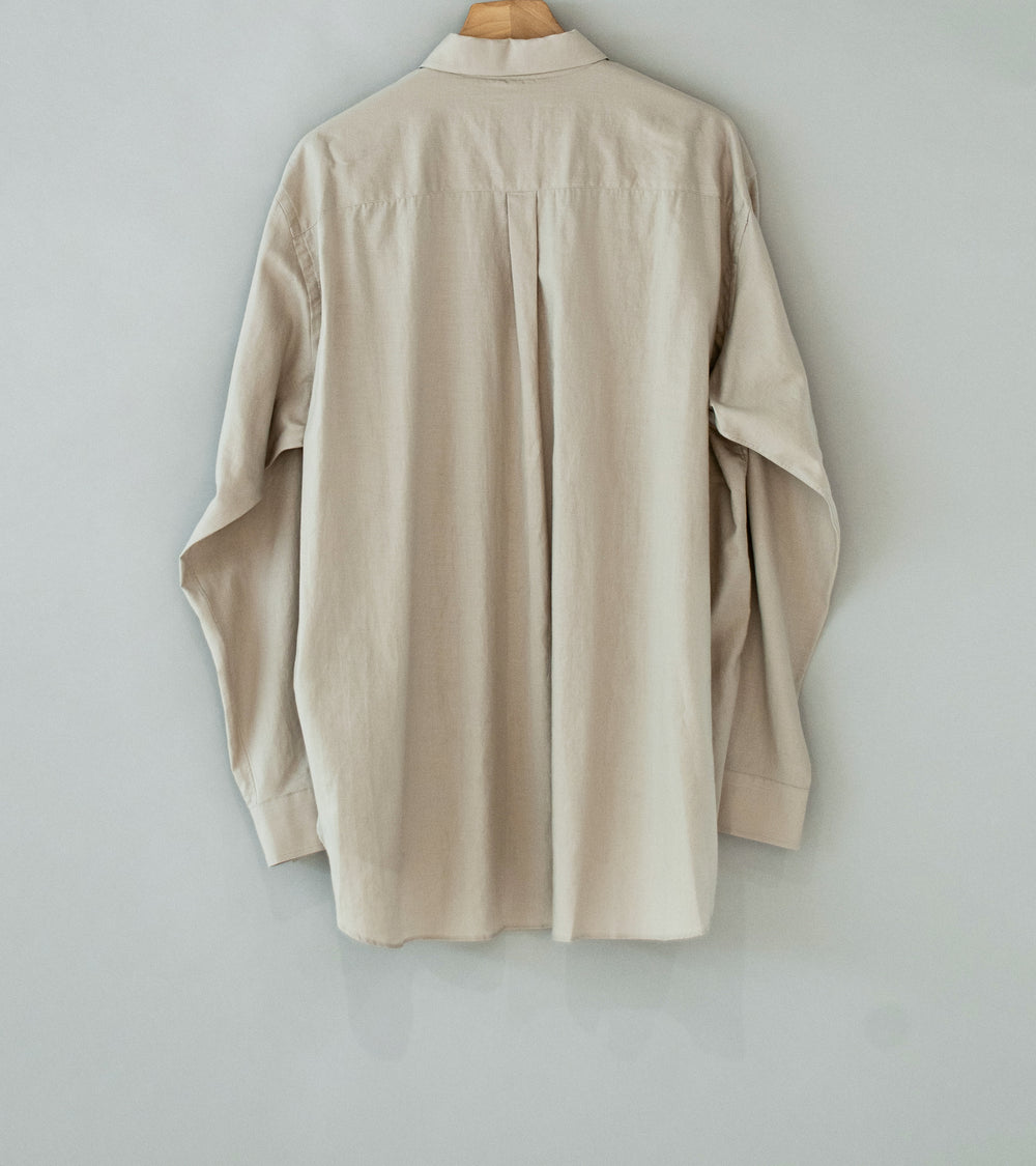 Stein 'Cotton Silk Oversized Regular Collar Shirt' (Greige)