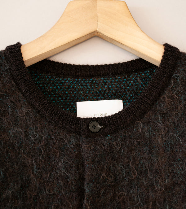 Stein 'Kid Mohair Mix Jacquard Knit Cardigan' (Brown Mix)