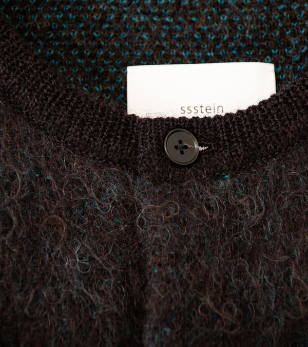 Stein 'Kid Mohair Mix Jacquard Knit Cardigan' (Brown Mix)