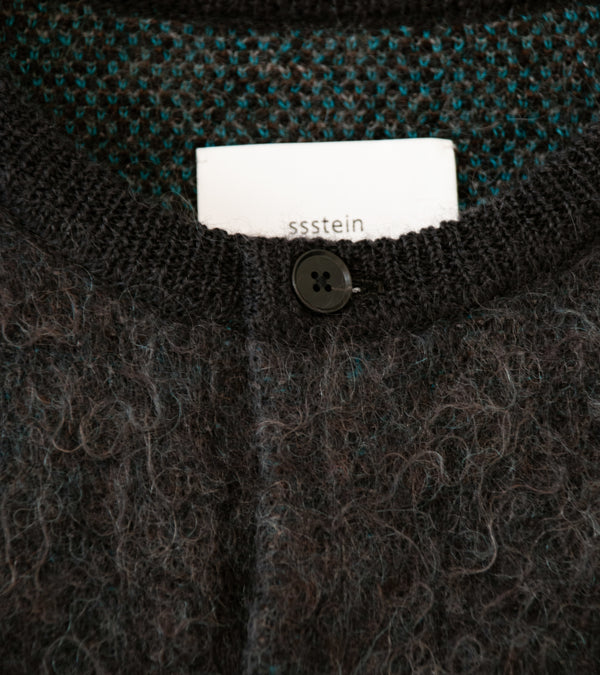 Stein 'Kid Mohair Mix Jacquard Knit Cardigan' (Charcoal Mix)