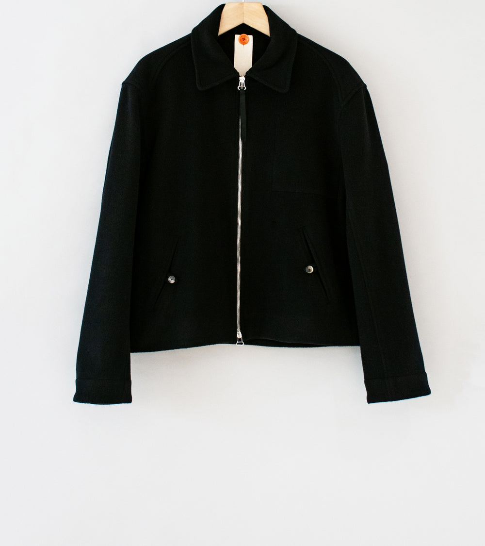 Bardo 'Cropped Slow Jacket' (Black Melton Wool)