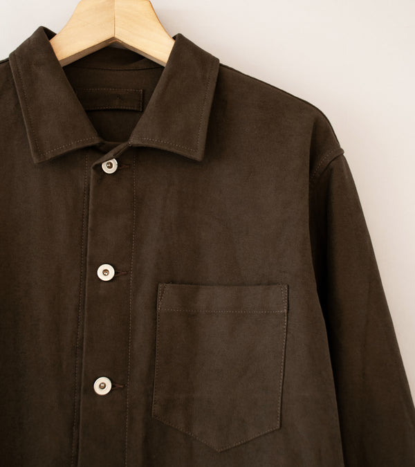 James Coward 'Travail Shirt' (Dark Brown Moleskin)