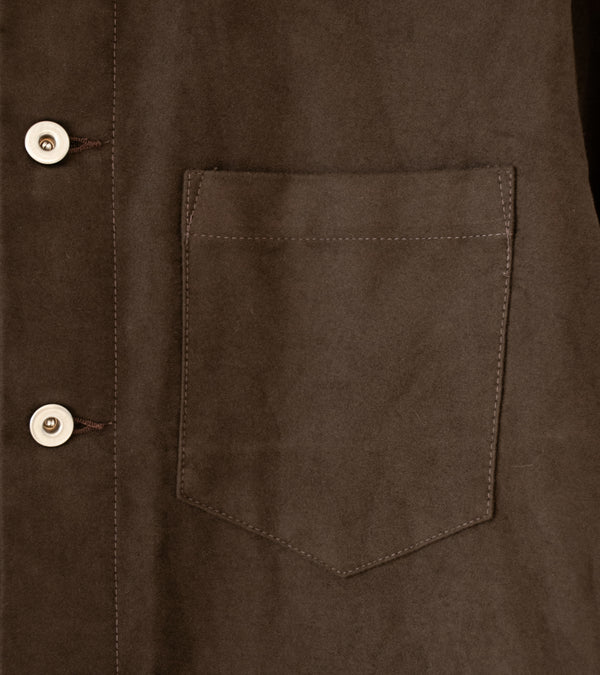 James Coward 'Travail Shirt' (Dark Brown Moleskin)