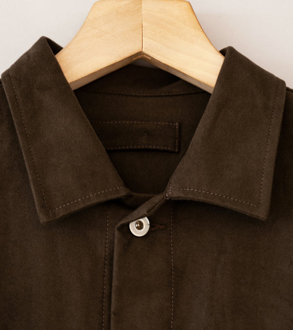 James Coward 'Travail Shirt' (Dark Brown Moleskin)