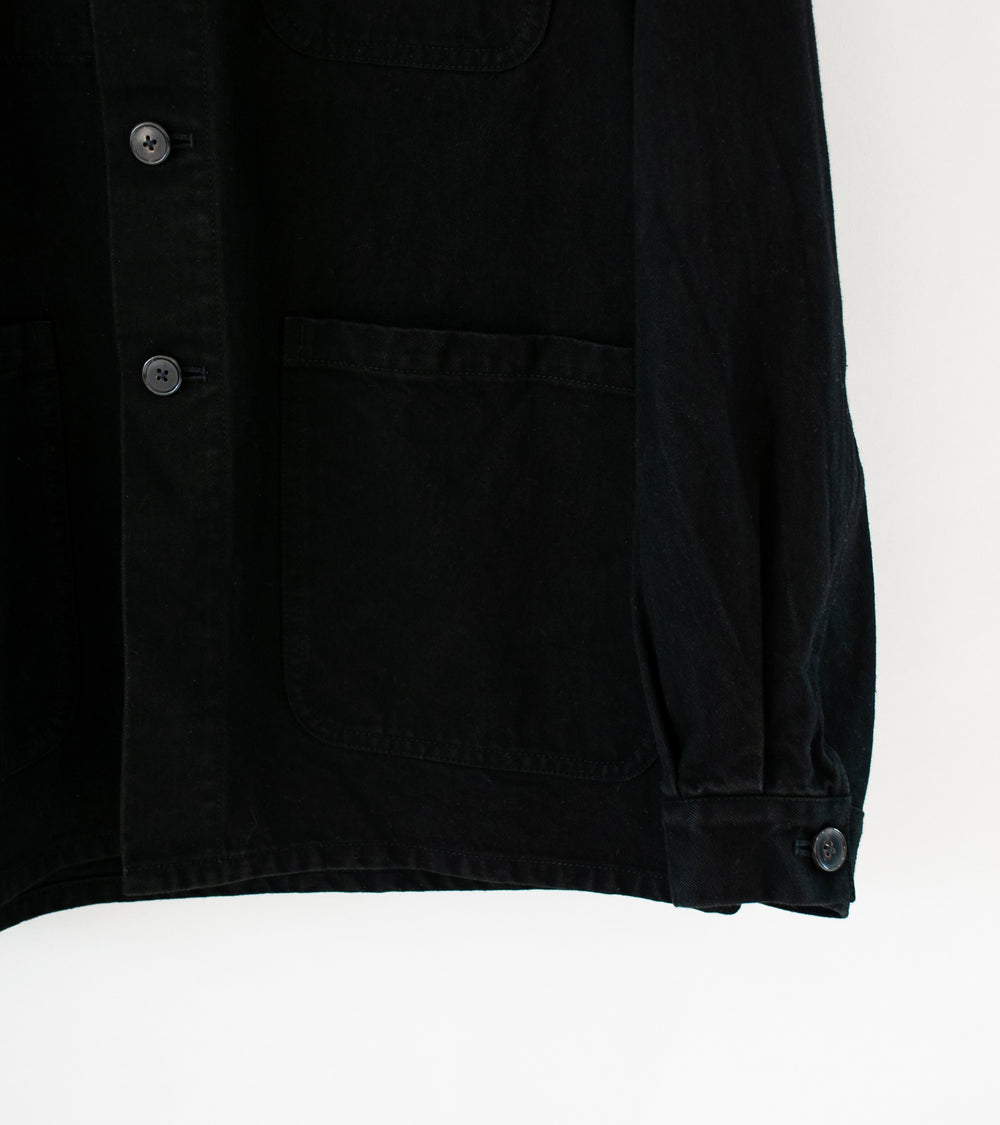 Personal Matters 'Organic Cotton Drill Chore Jacket' (Black)