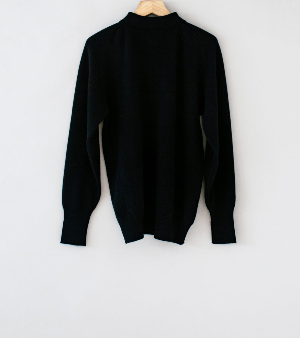 Personal Matters 'Merino Wool Polo Neck Sweater' (Black)