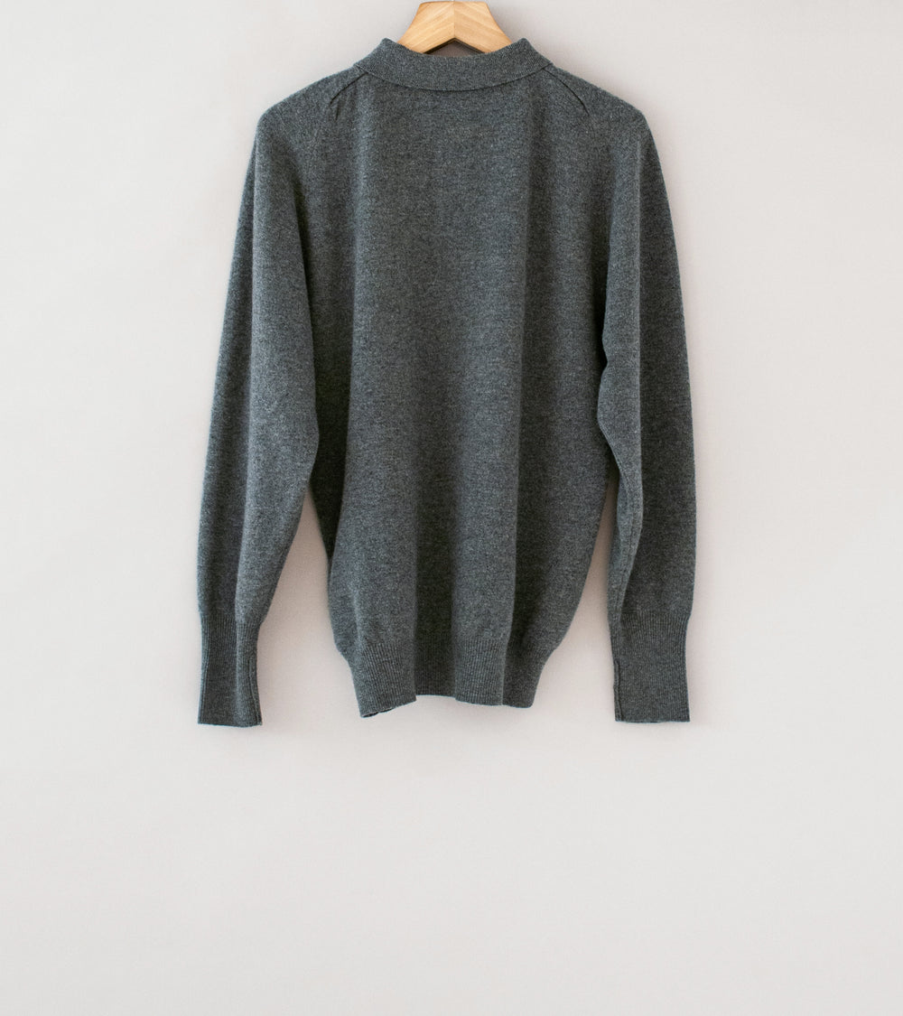 Personal Matters 'Merino Wool Polo Neck Sweater' (Dark Grey)