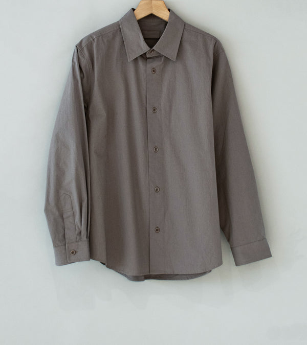 James Coward 'Filter Shirt' (Taupe Cotton Washi Typewriter)