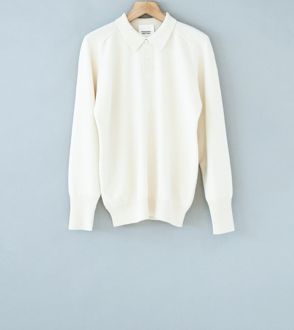 Personal Matters 'Merino Wool Polo Neck Sweater' (White)