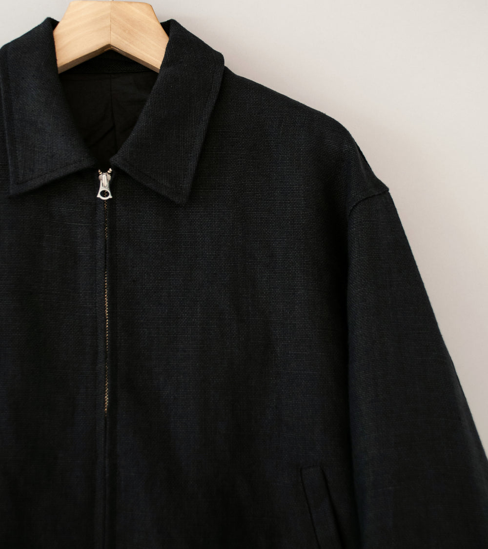 James Coward 'Machine Jacket' (Black Belgian Linen)
