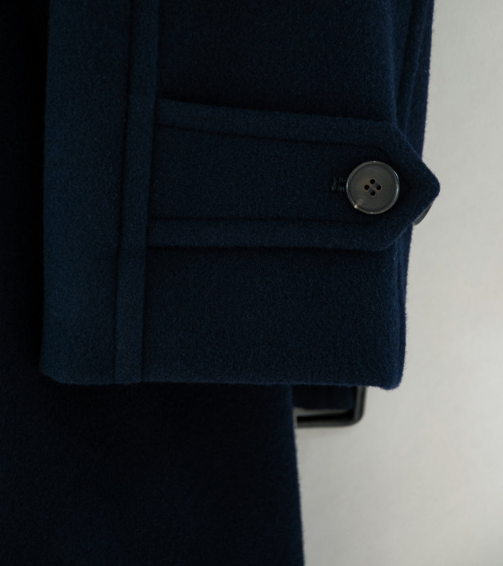 YLÈVE 'Super 140's Wool Melton Coat' (Navy)