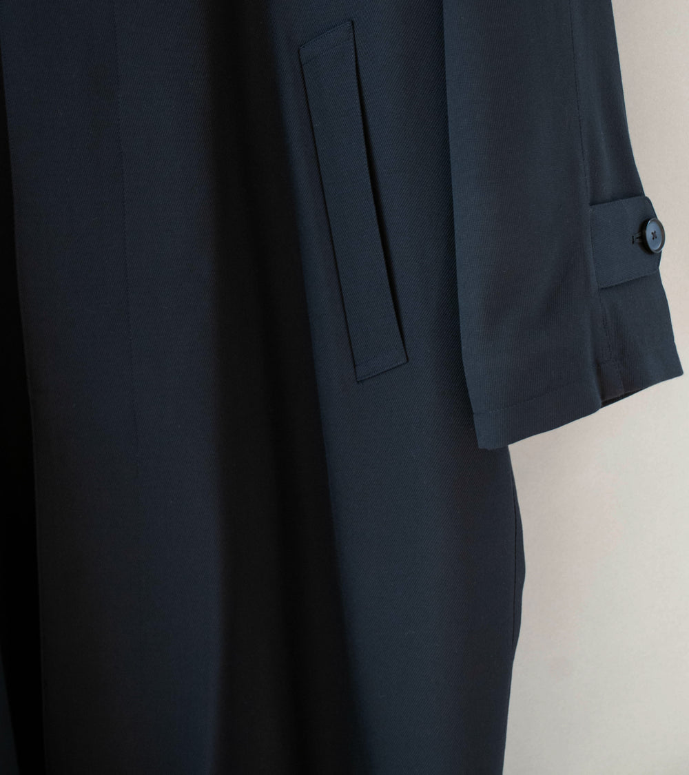 Auralee 'Ultra Fine Wool Twill Wool Lined Coat' (Dark Navy x Mix Green)