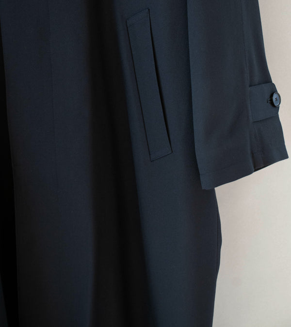 Auralee 'Ultra Fine Wool Twill Wool Lined Coat' (Dark Navy x Mix Green)
