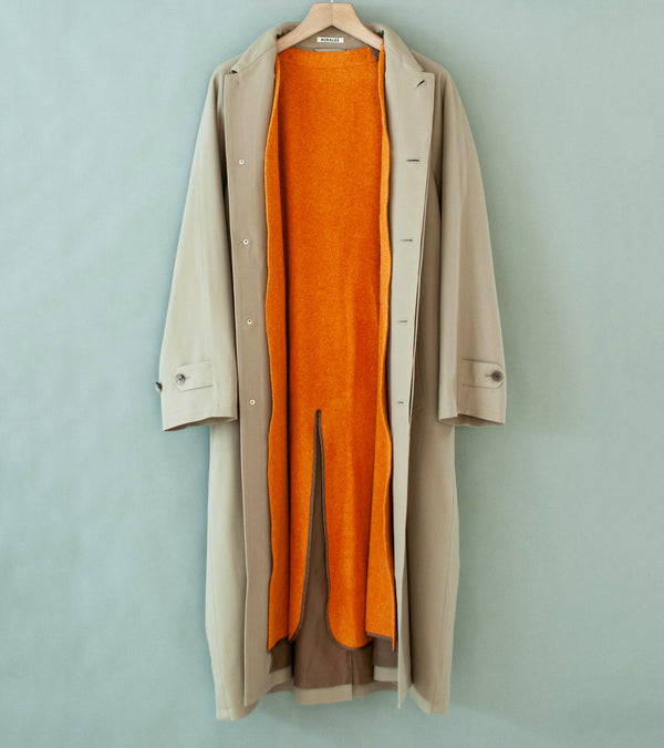 Auralee 'Ultra Fine Wool Twill Wool Lined Coat' (Beige x Mix Orange)