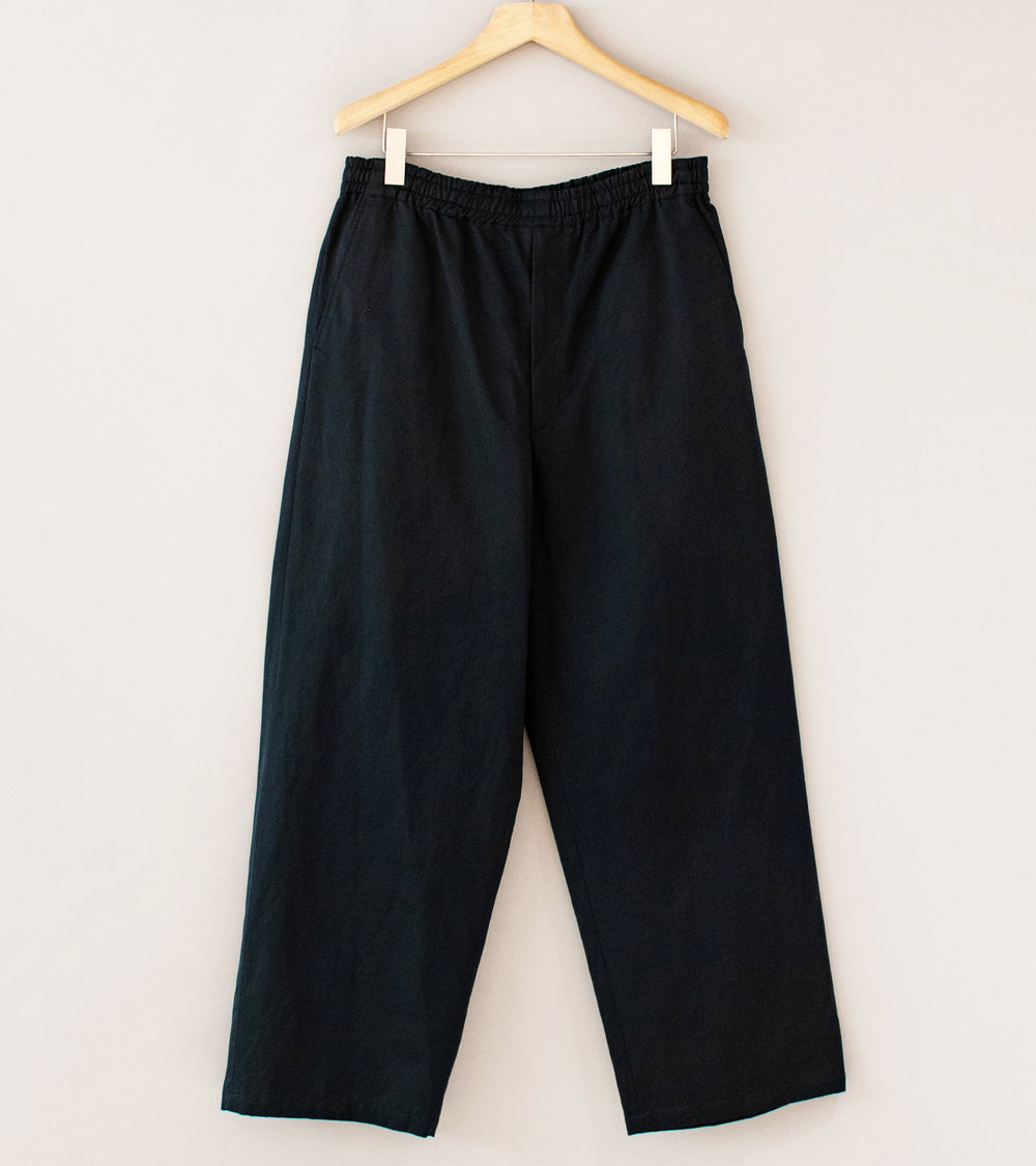 YLÈVE 'Finx Cotton Ramie Twill Easy Trousers' (Navy)