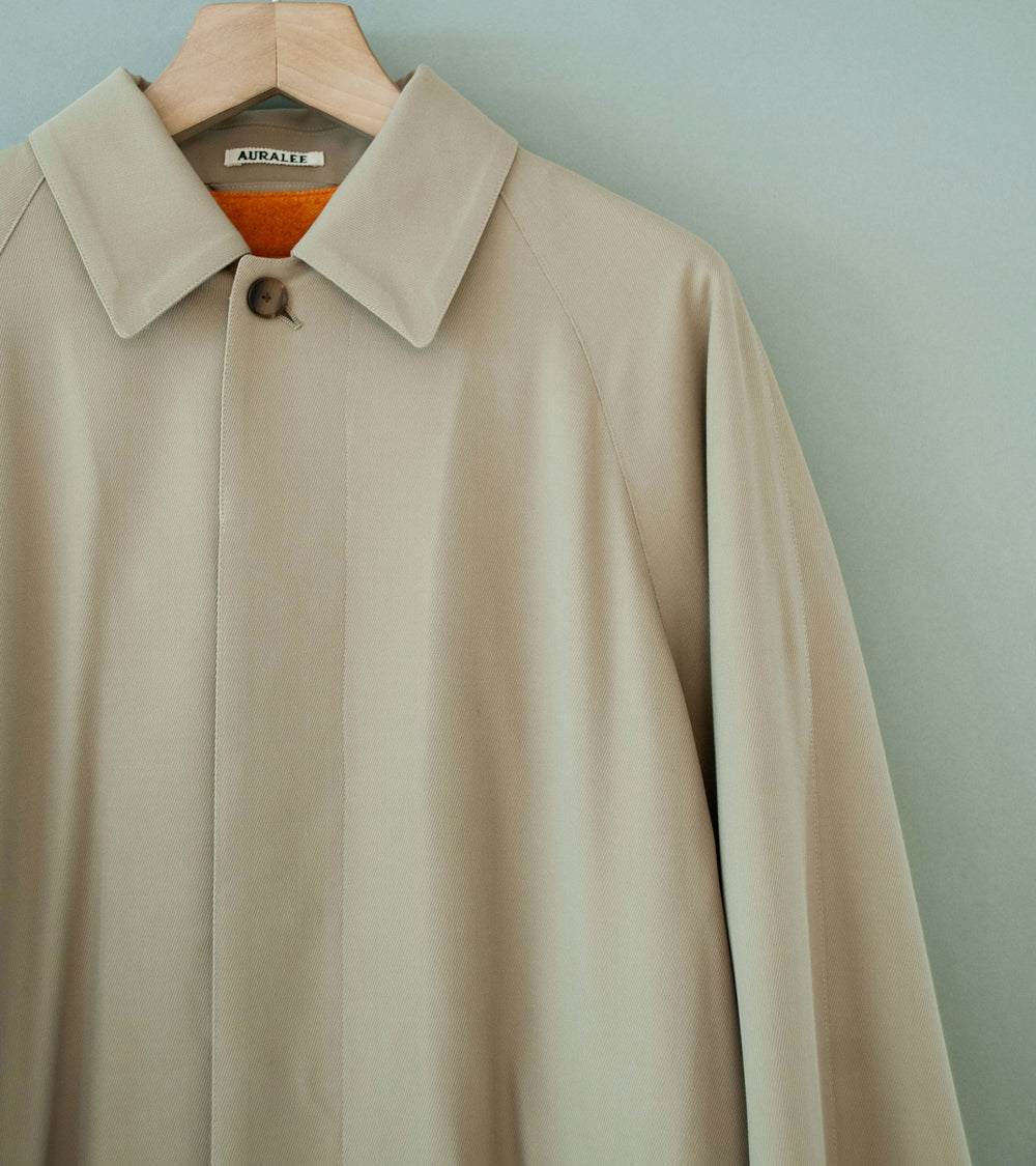 Auralee 'Ultra Fine Wool Twill Wool Lined Coat' (Beige x Mix Orange)