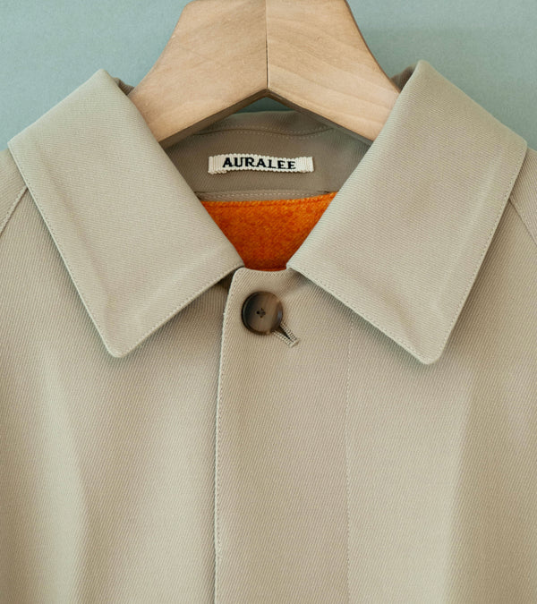 Auralee 'Ultra Fine Wool Twill Wool Lined Coat' (Beige x Mix Orange)